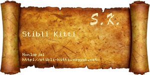 Stibli Kitti névjegykártya